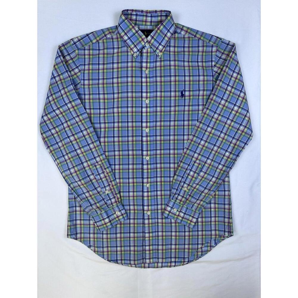Ralph Lauren Shirt Mens S Blue Classic Fit Lightweight Long Sleeve Multicolor